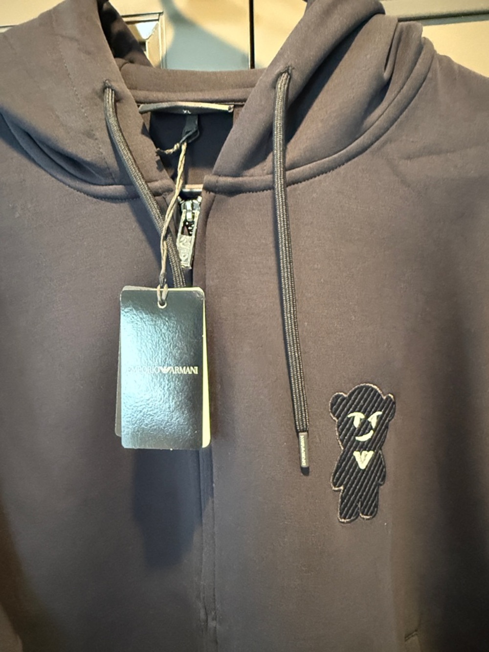 Emporio armani Zip-Up Hoodie with Subtle Logo - Picture 2 of 3